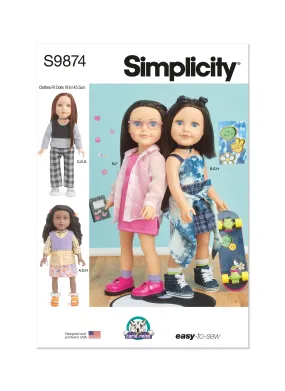 Simplicity Pattern S9874 Doll Clothes