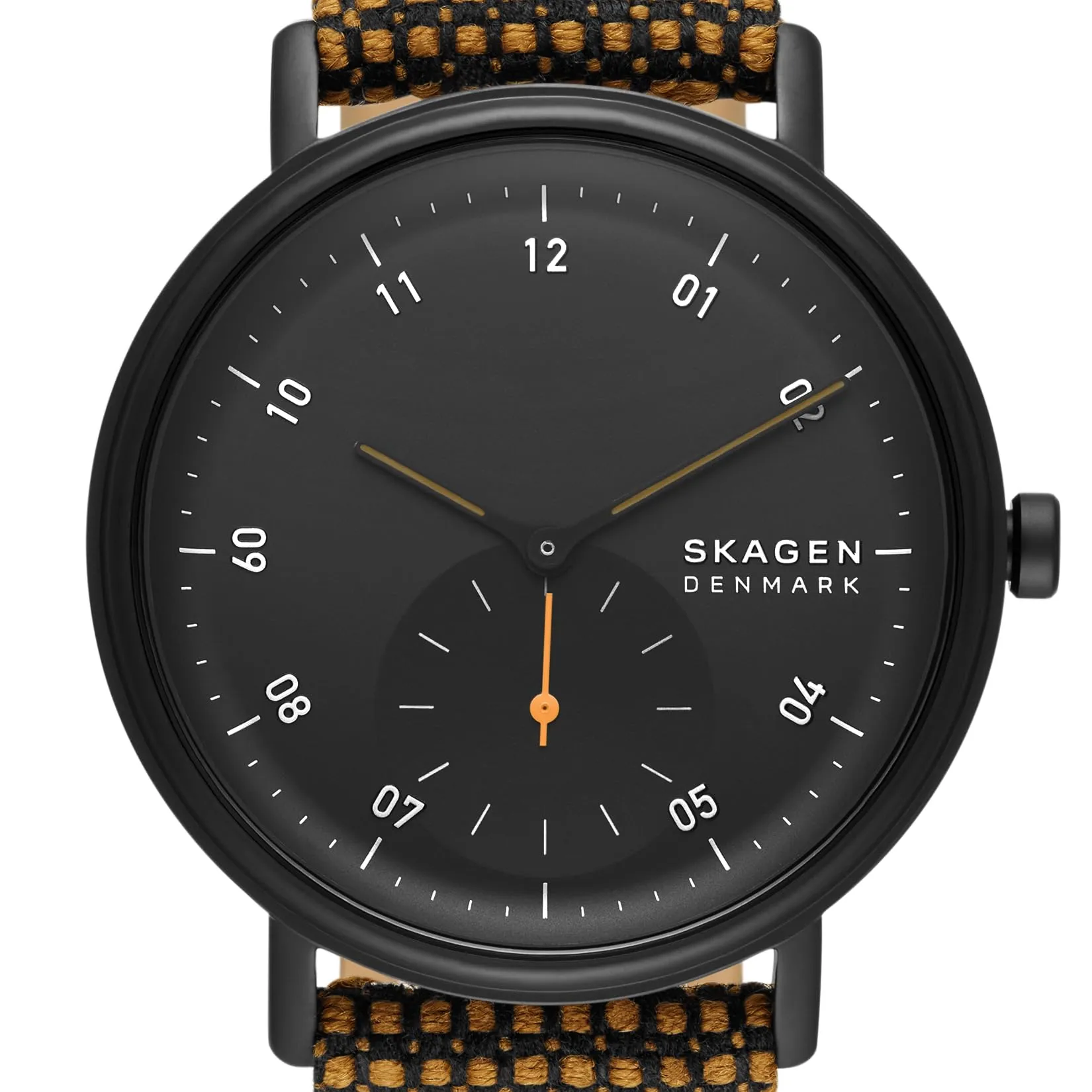 Skagen Men's Kuppel Two-Hand Brown Kvadrat Wool Band Watch (Model: SKW6895), Brown