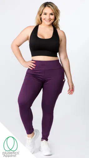 Slim Fit Mobile Pocket Tights - Purple