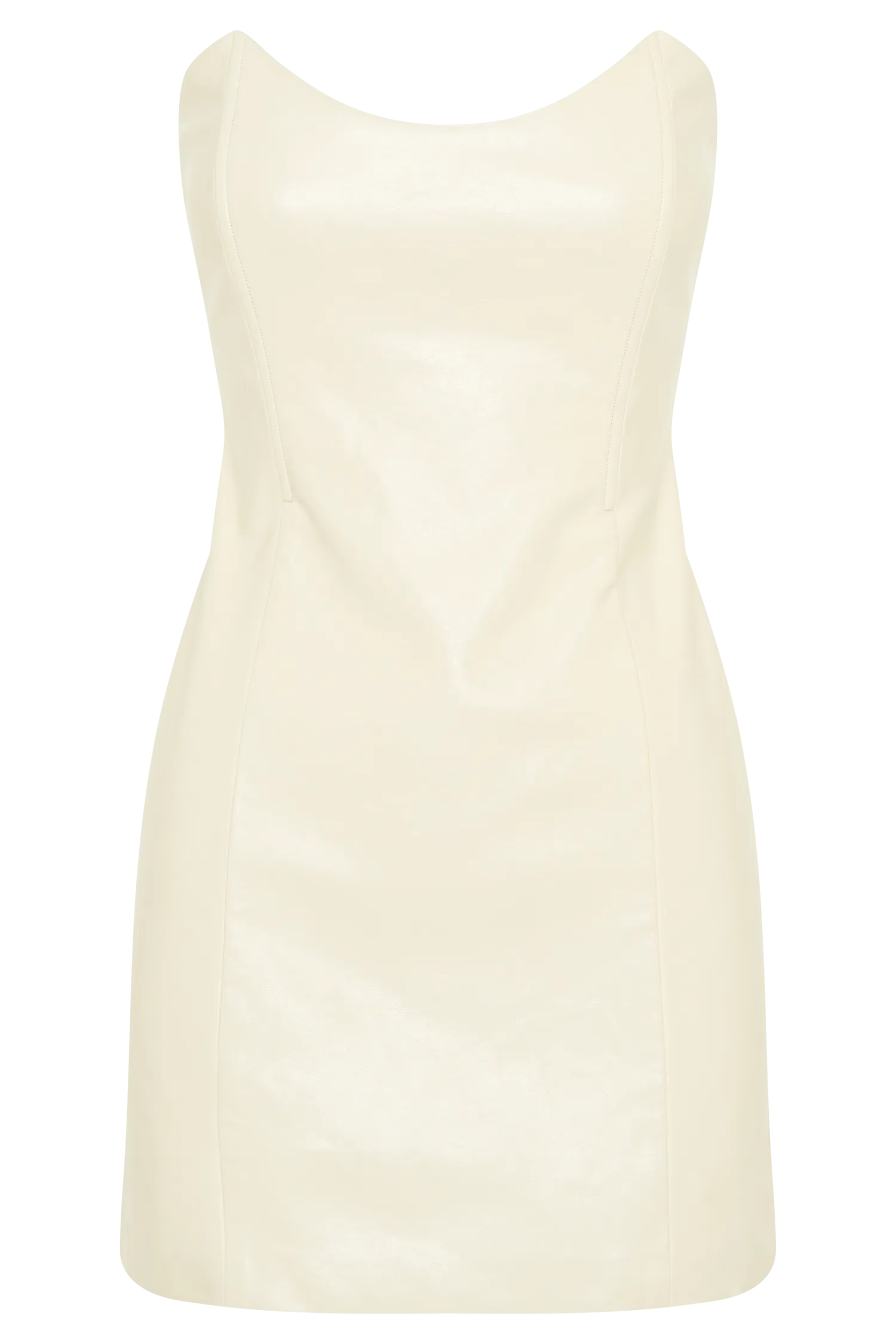 Sophie Faux Leather Strapless Mini Dress - Bone