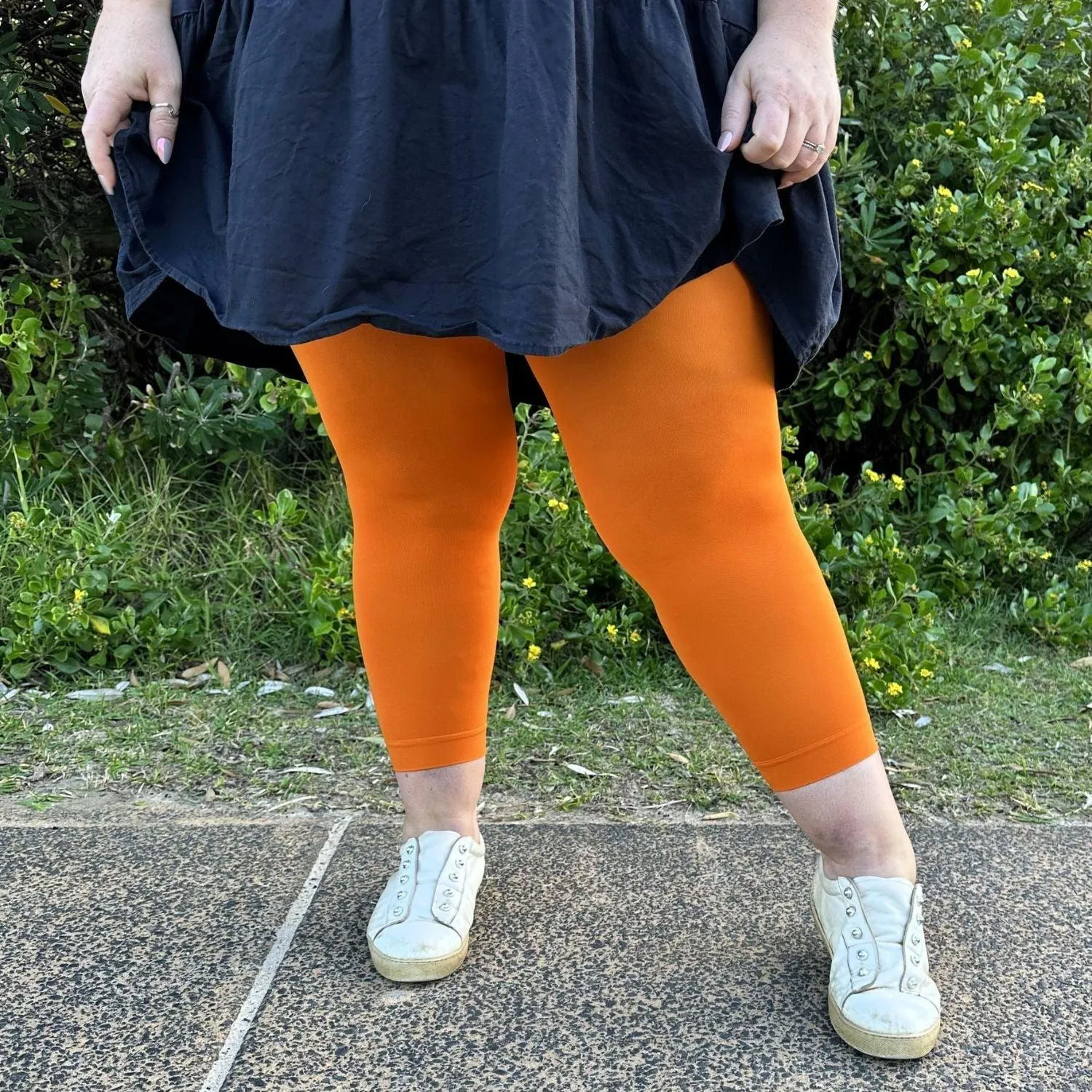 Stay Cool Capri Tights - Papaya