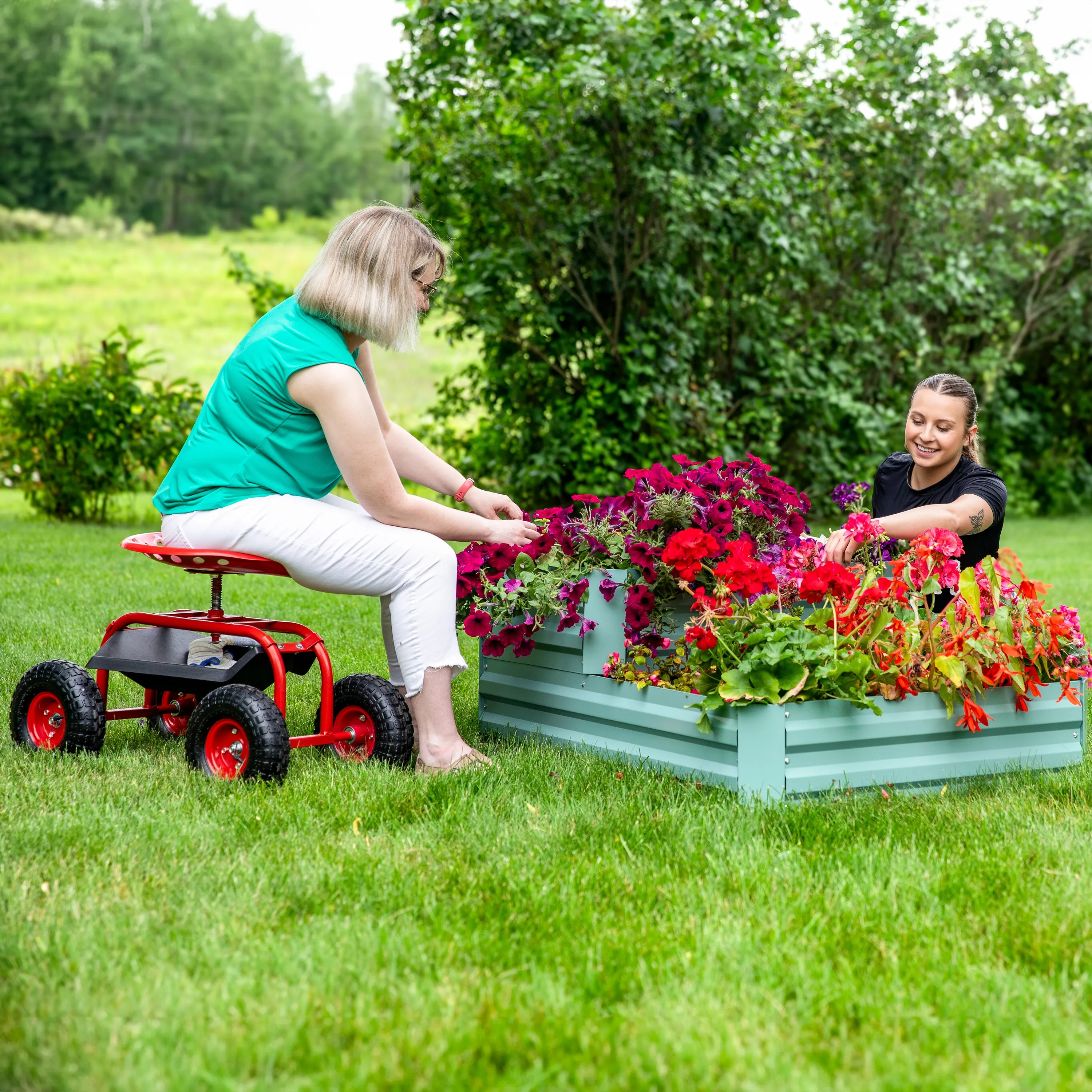 Sunnydaze 2-Tier Galvanized Raised Garden Bed - 17.5" H