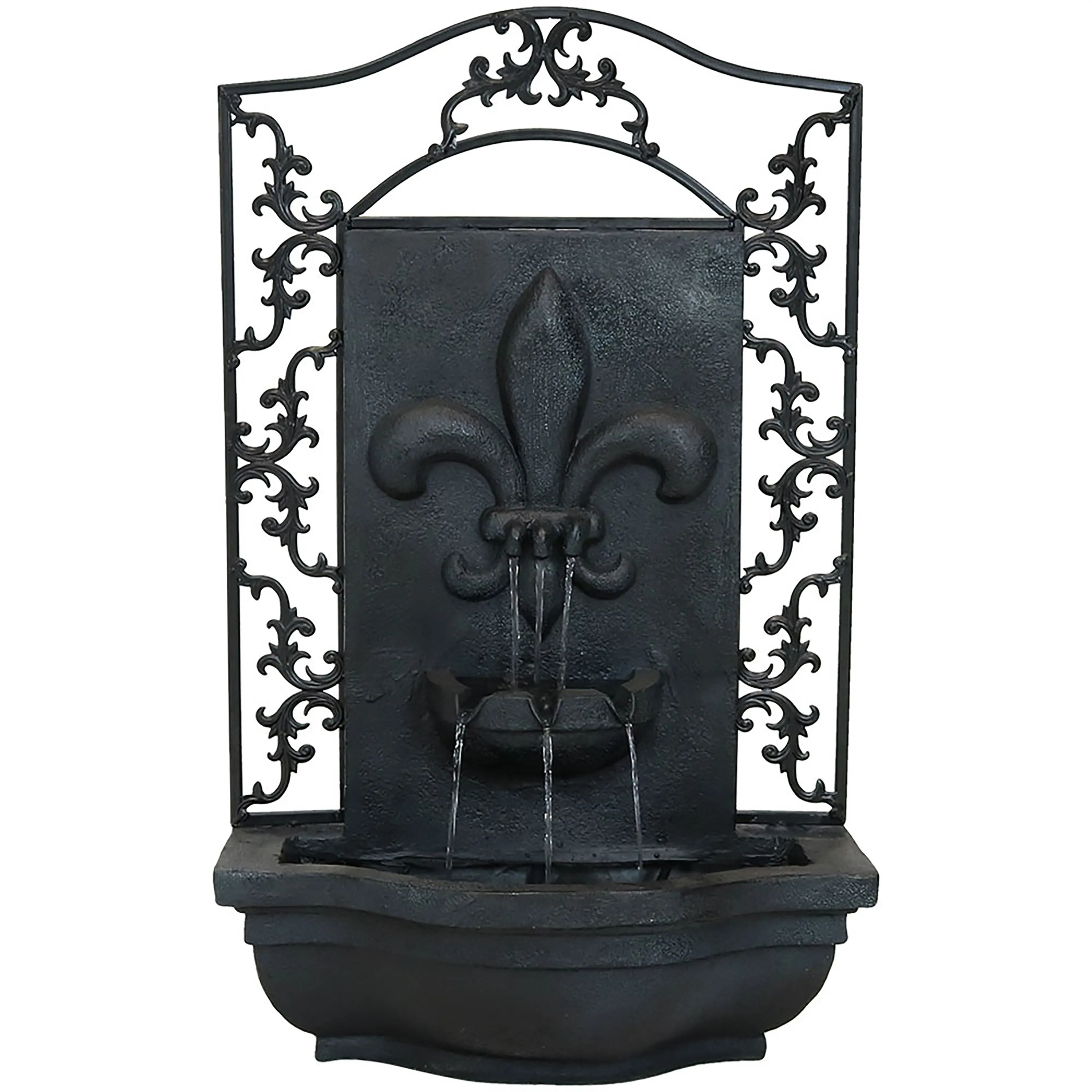 Sunnydaze French Lily Solar Outdoor Wall Fountain