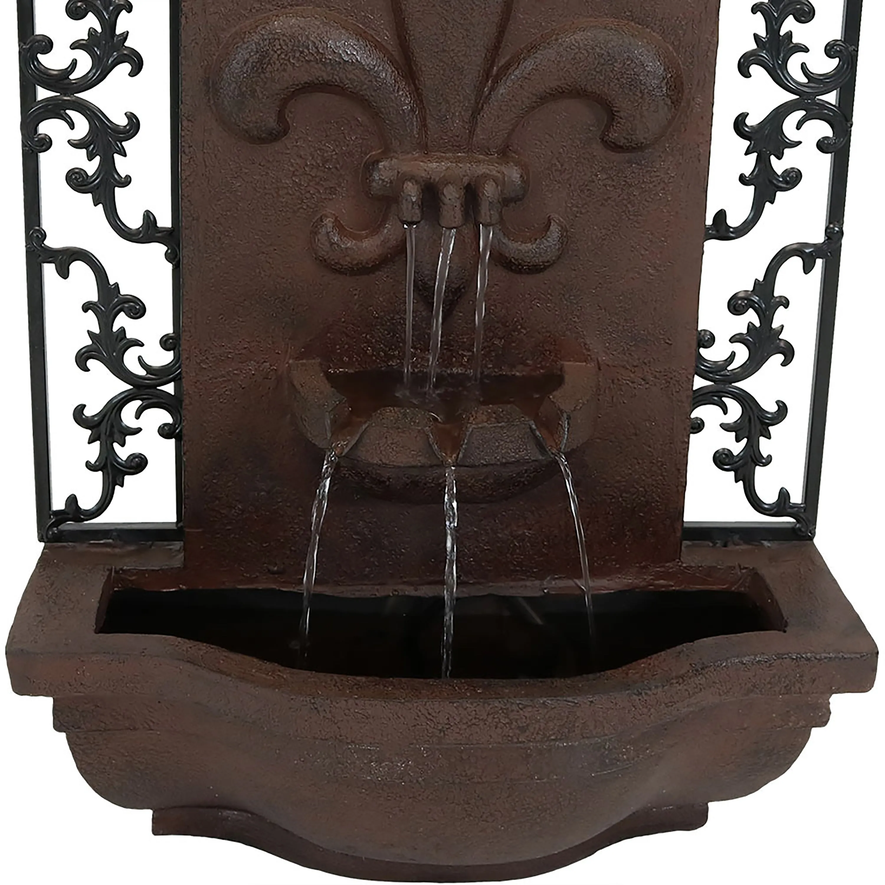 Sunnydaze French Lily Solar Outdoor Wall Fountain