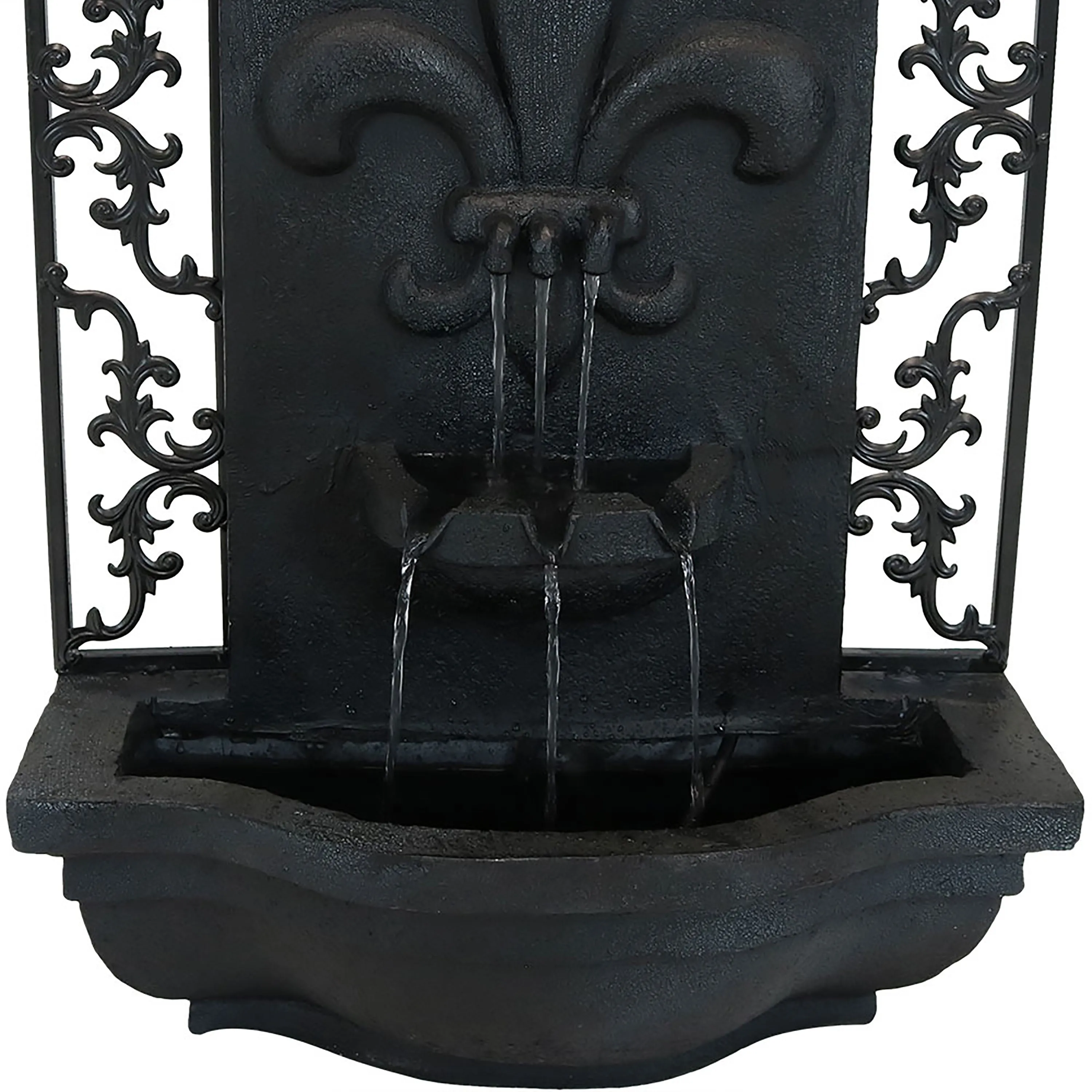 Sunnydaze French Lily Solar Outdoor Wall Fountain