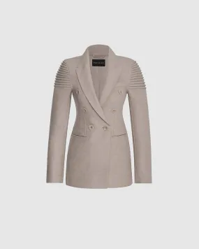 Superfine Alpaca Double Breasted Peak Collar Blazer Coat