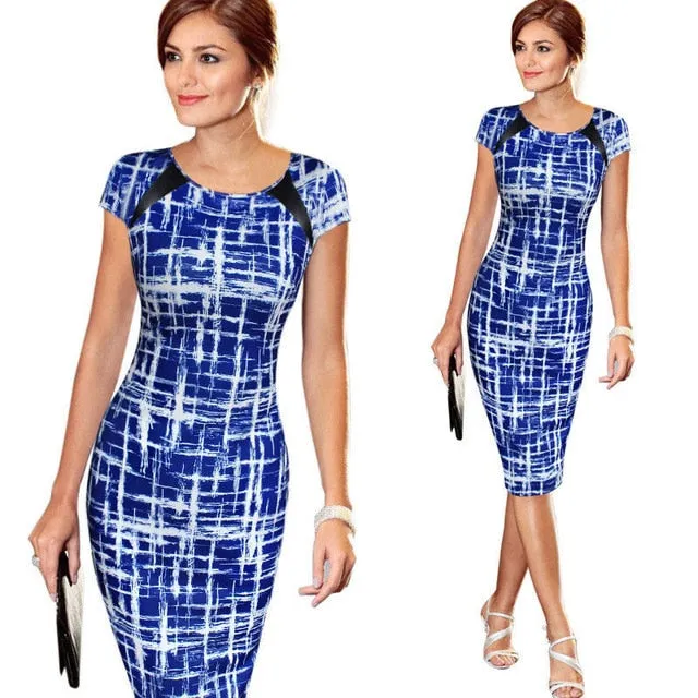 Trendy Graceful Women Short Sleeve Midi Bandage Dress For Party