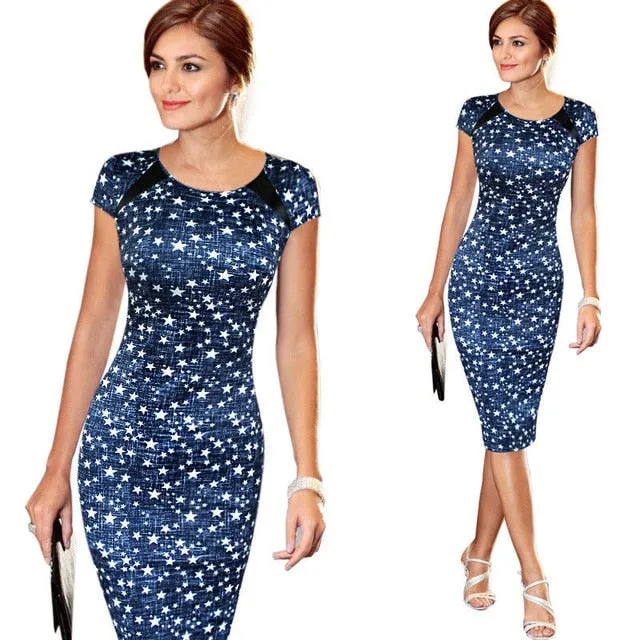 Trendy Graceful Women Short Sleeve Midi Bandage Dress For Party