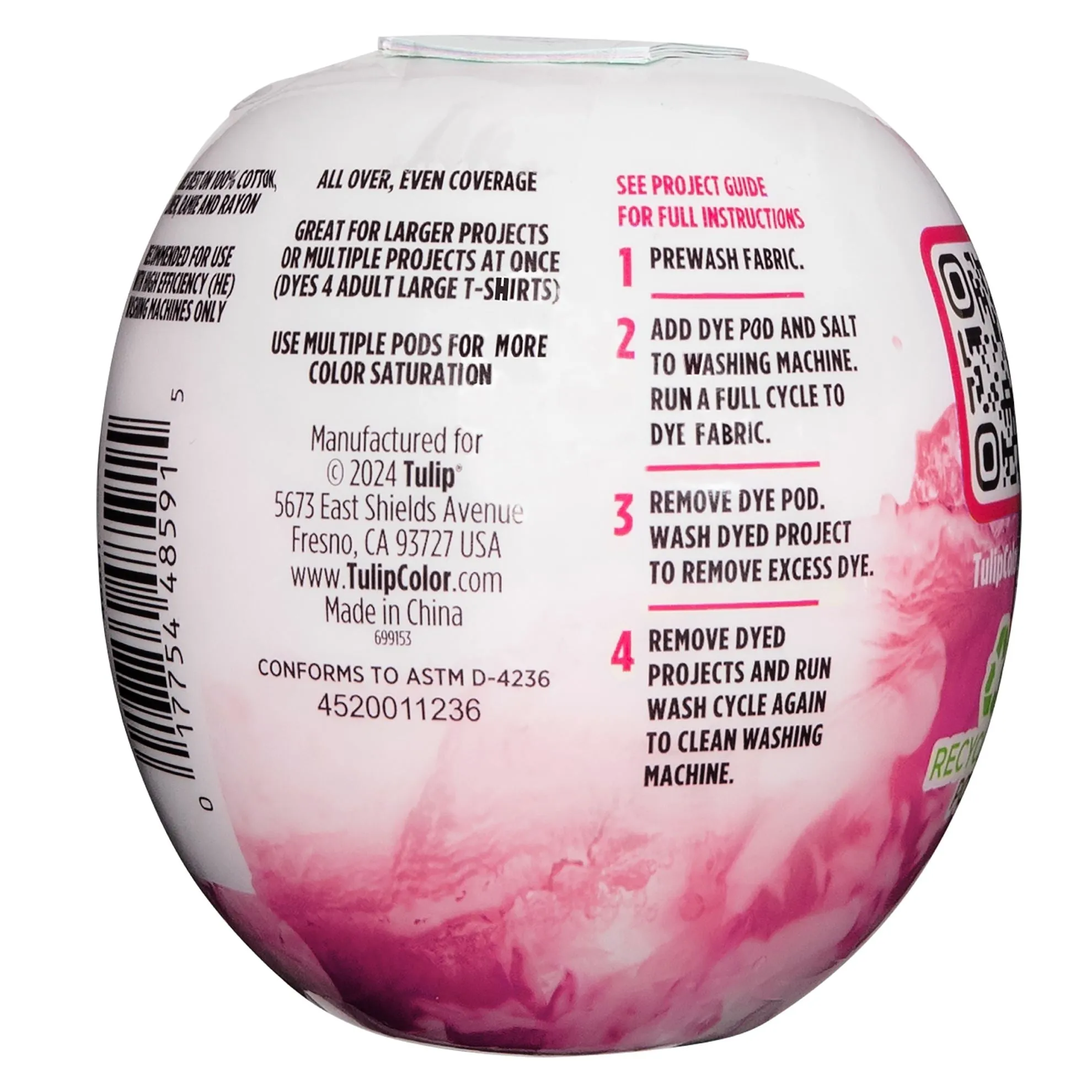 Tulip Fabric Dye Pod Petunia (Pink)