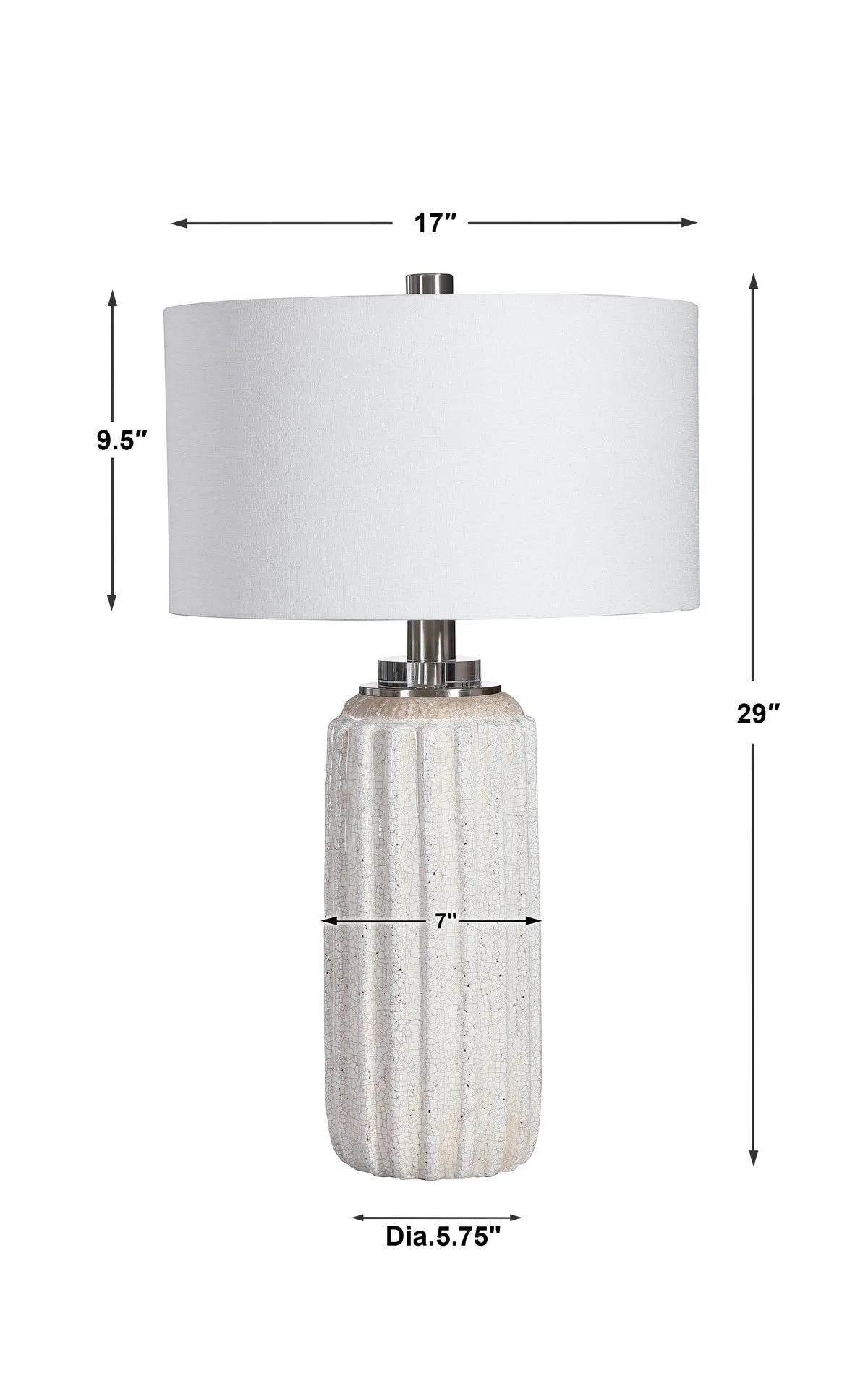 Uttermost Azariah White Crackle Table Lamp