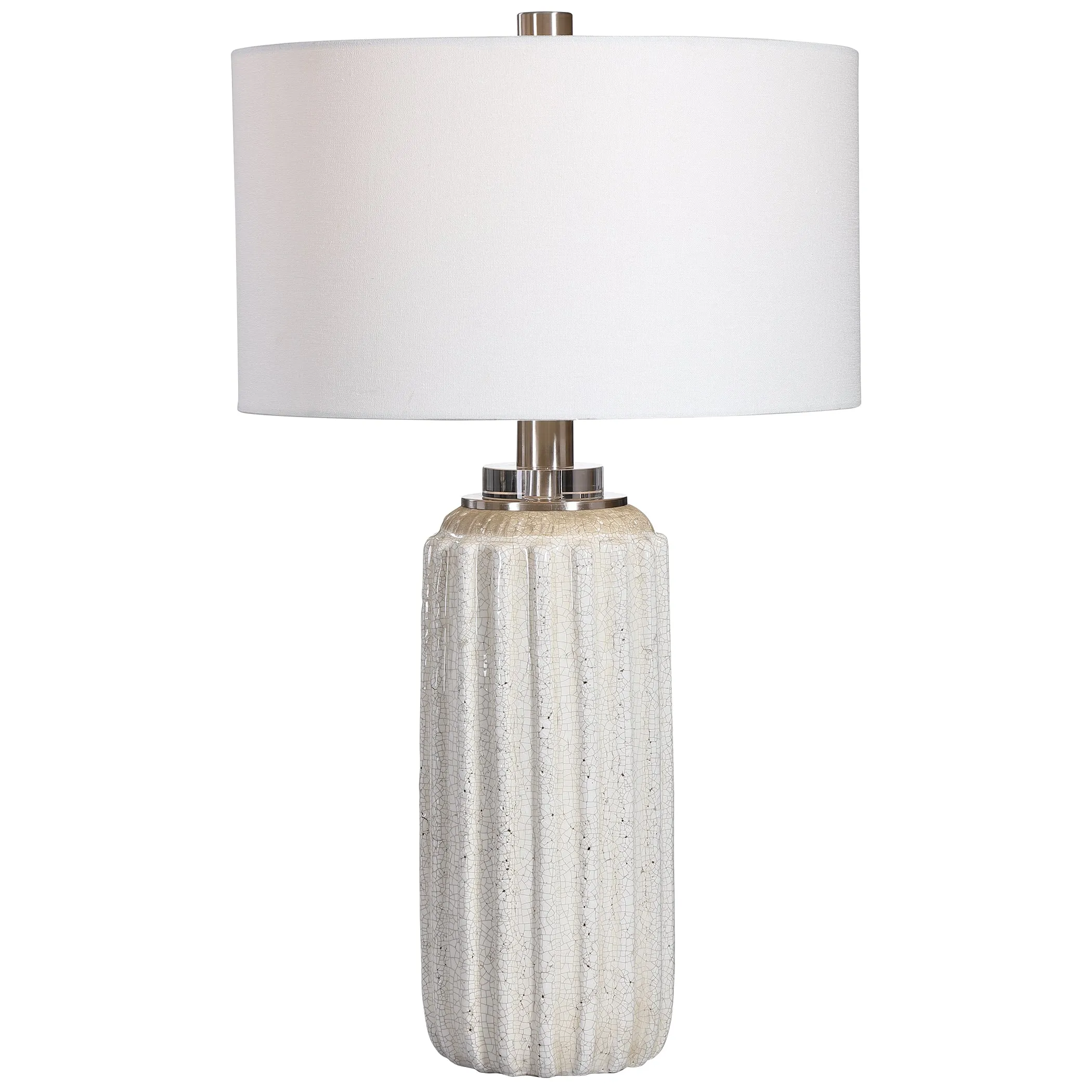 Uttermost Azariah White Crackle Table Lamp