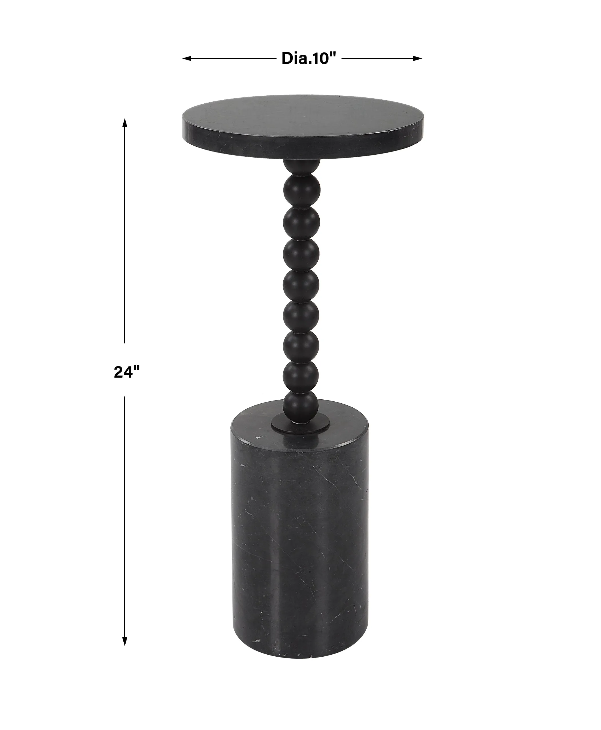 Uttermost Bead Black Marble Drink Table