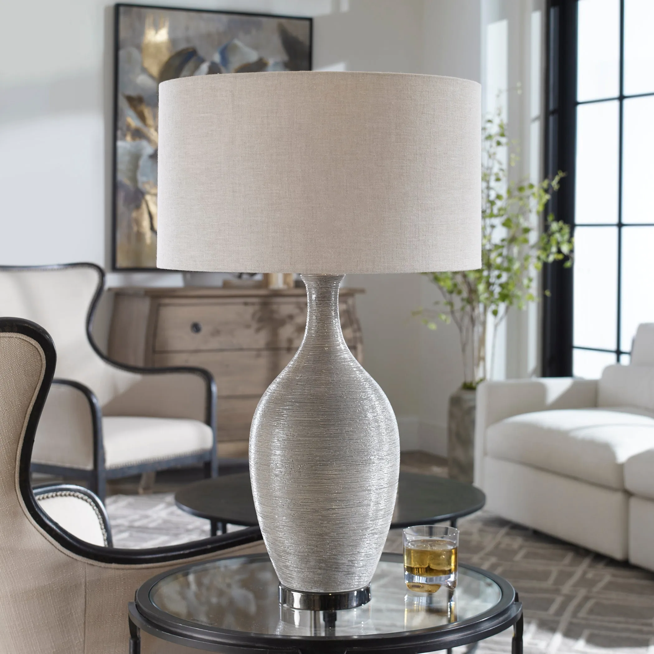 Uttermost Dinah Gray Textured Table Lamp