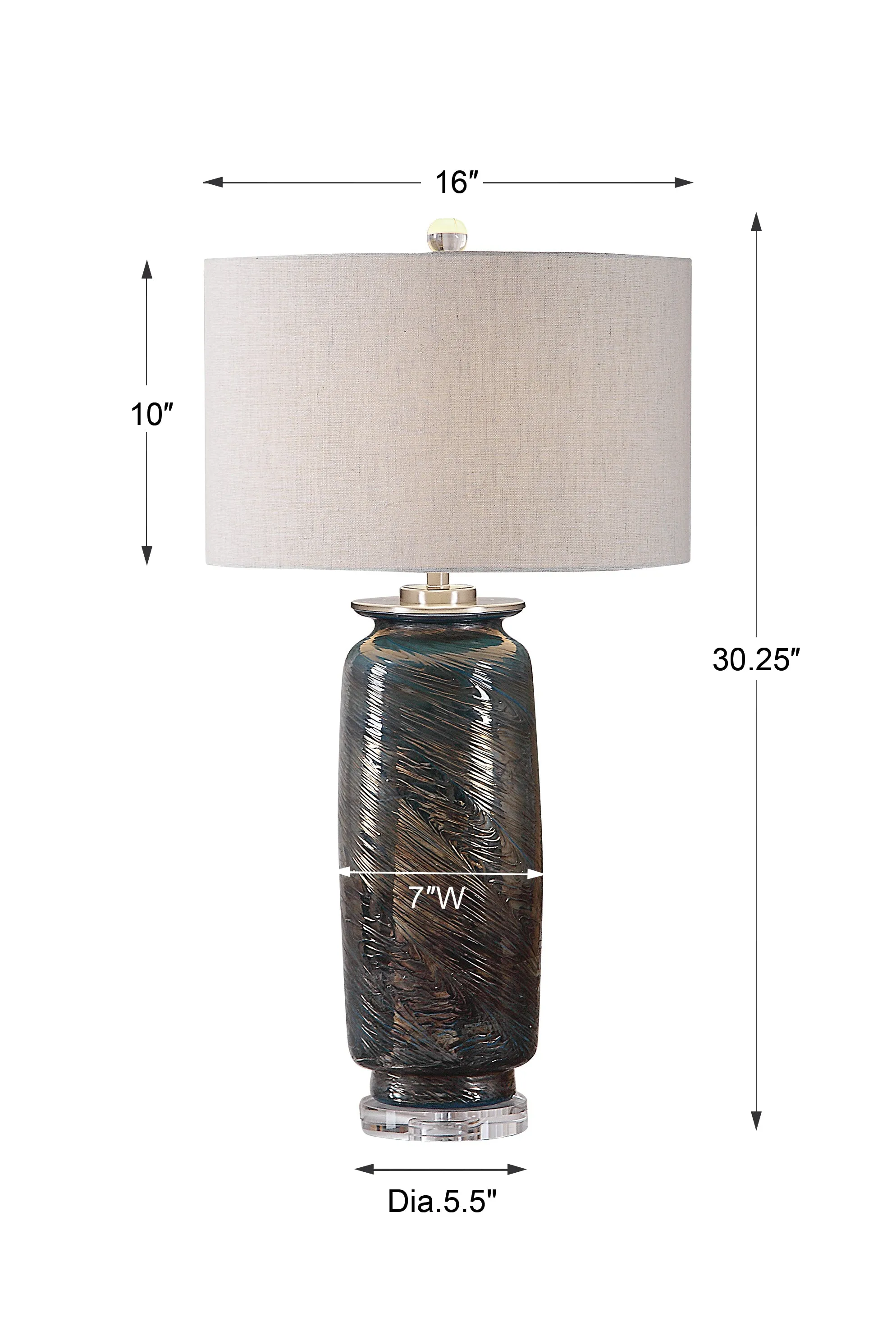 Uttermost Olesya Swirl Glass Table Lamp