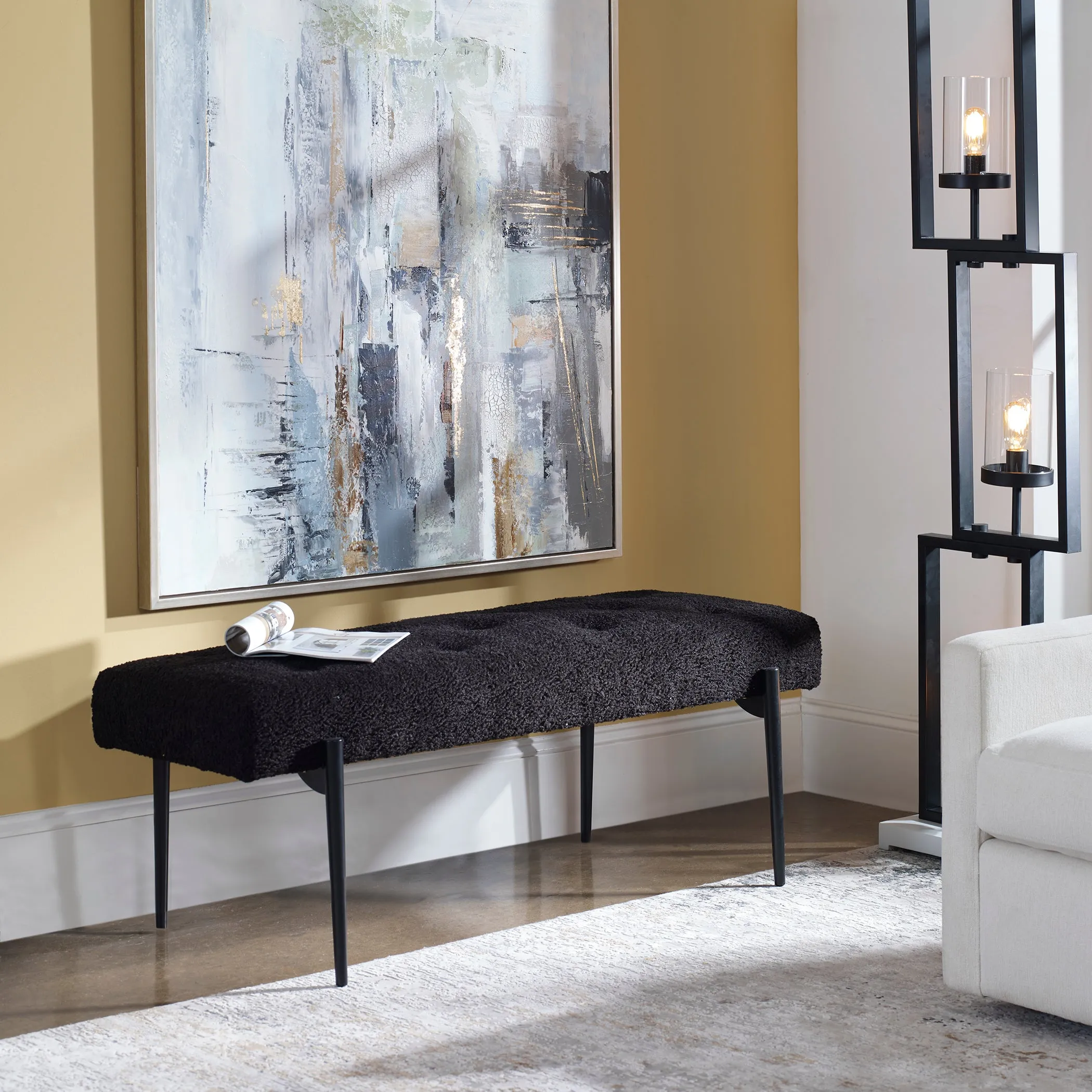 Uttermost Olivier Modern Black Bench