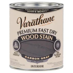 Varathane 304559 Premium Oil-Based Fast Dry Wood Stain, Carbon Gray, 1 Qt