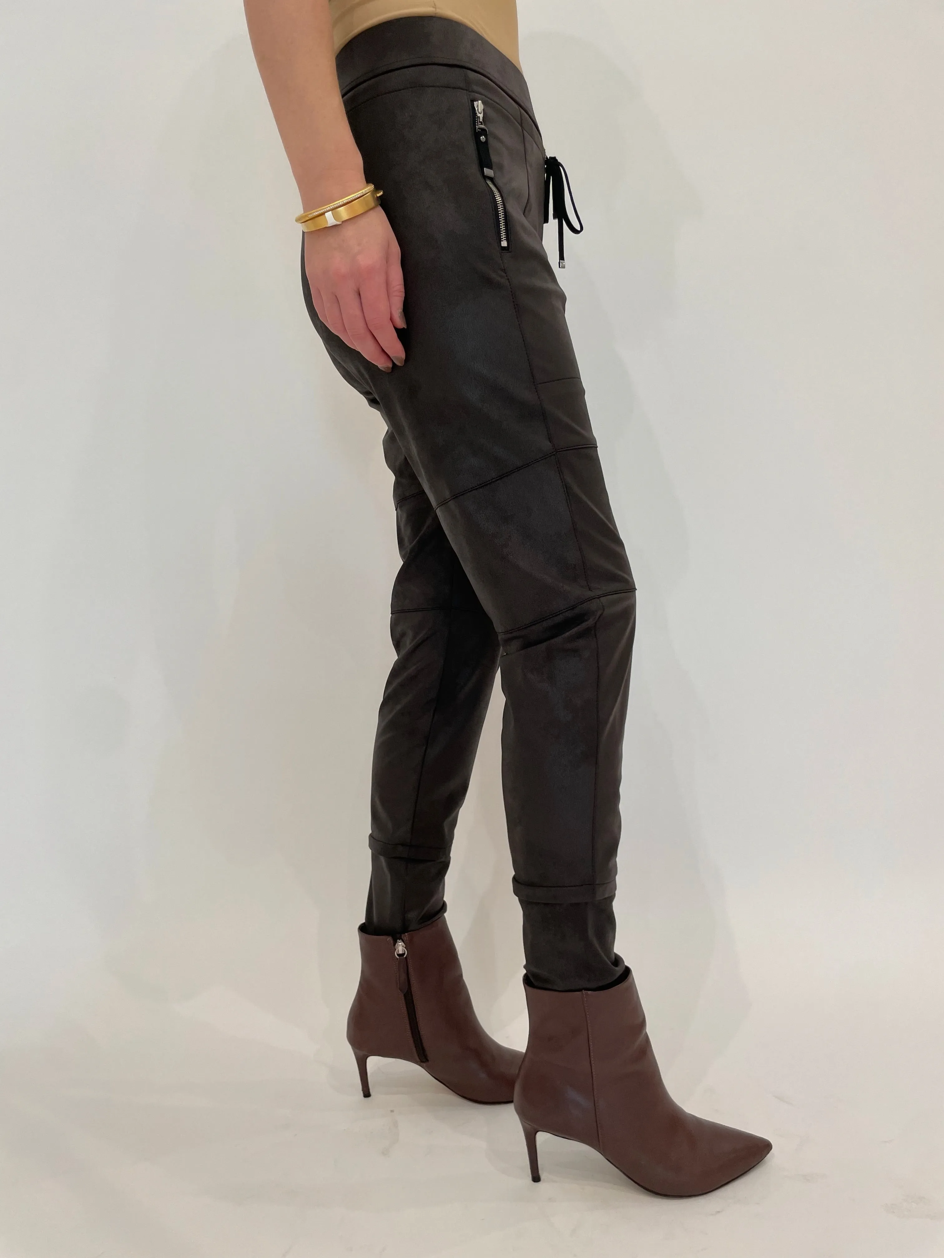 Vegan Leather Candy Pants - Dark Brown