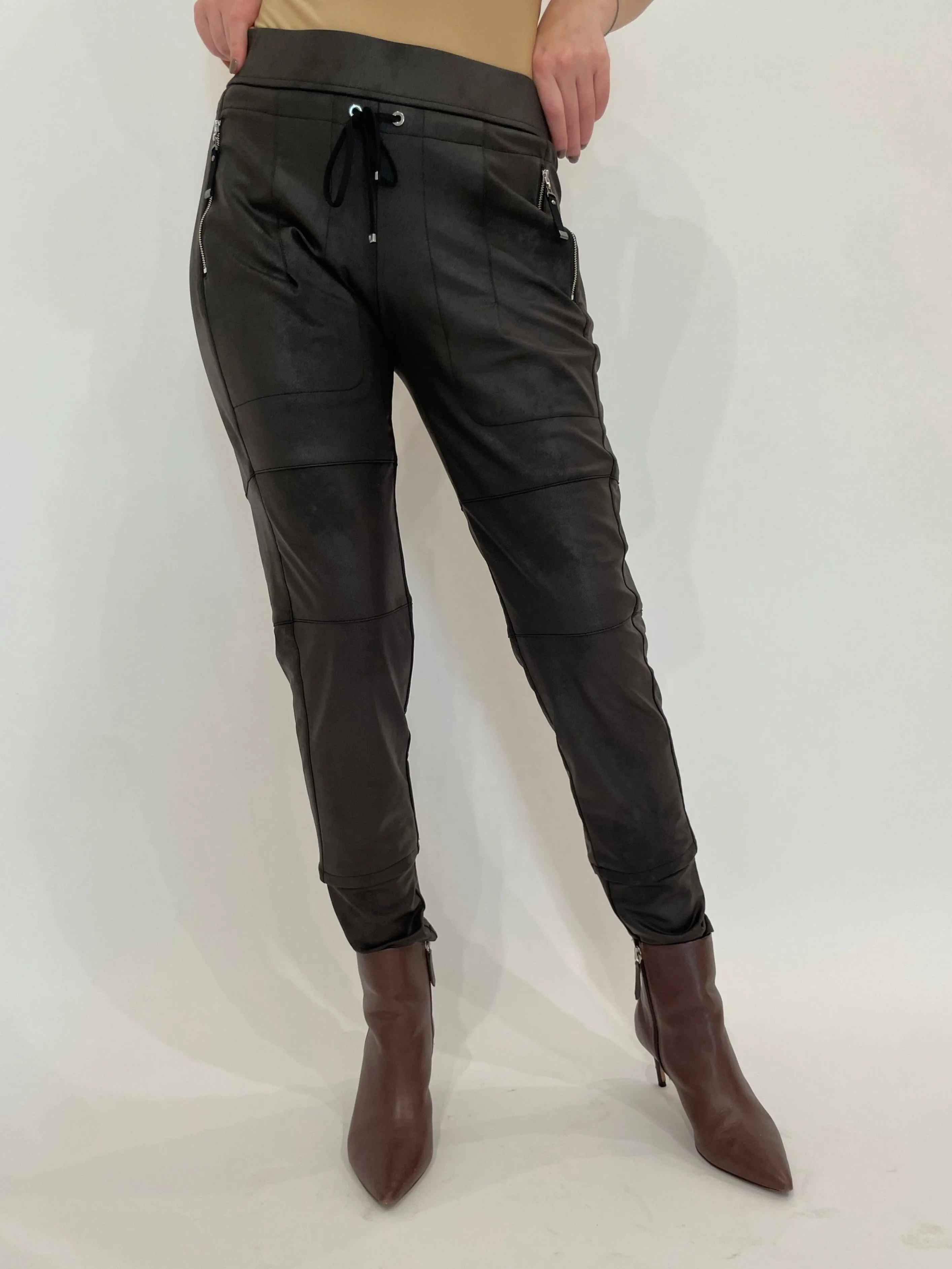 Vegan Leather Candy Pants - Dark Brown