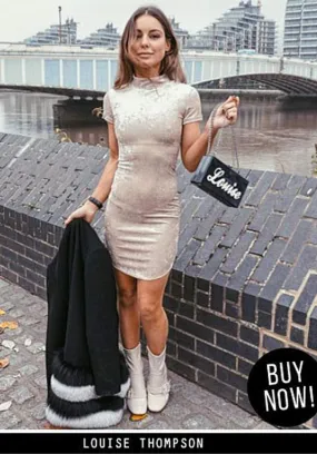 Velvet High Neck  Bodycon Dress