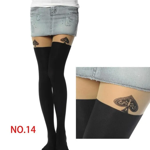 VenusFox 20 Styles Women Print Cartoon Cat Pattern Tights Pantyhose Stockings