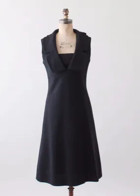 Vintage 1960s Pierre Cardin Minimalist Wool Dress