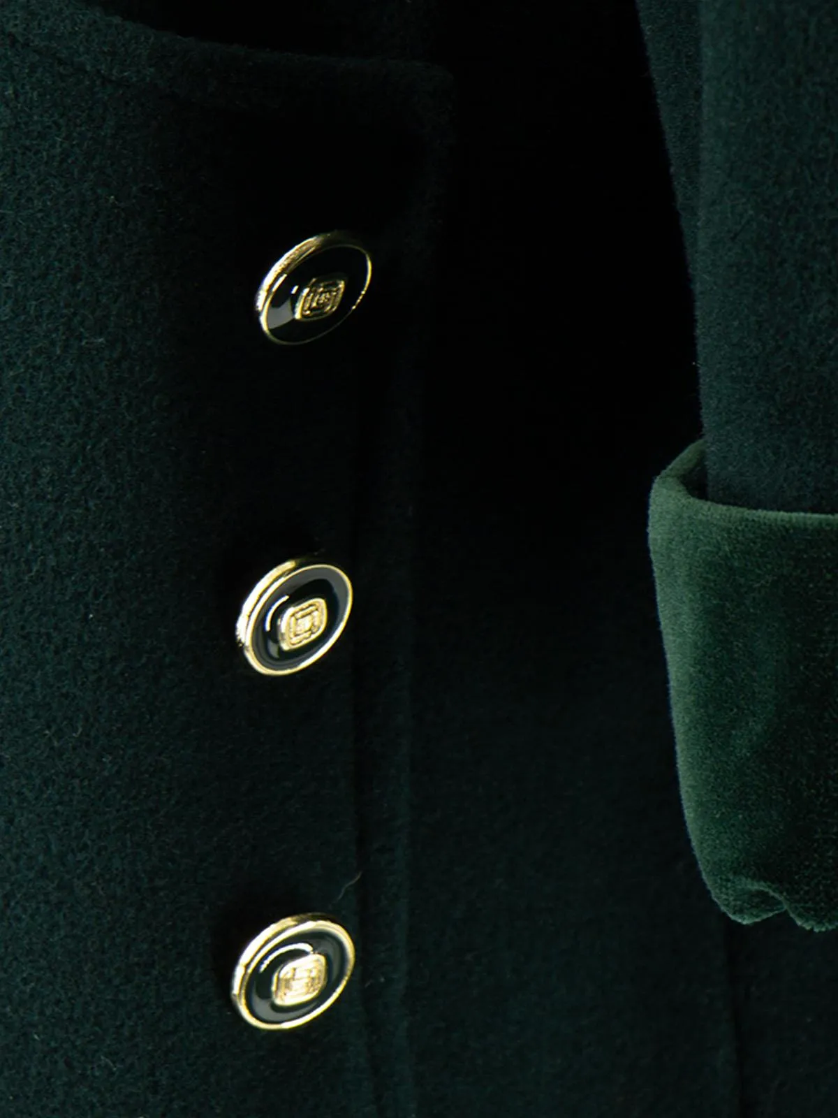 Vintage Bottle Green Wool & Cashmere Blend Swing Coat