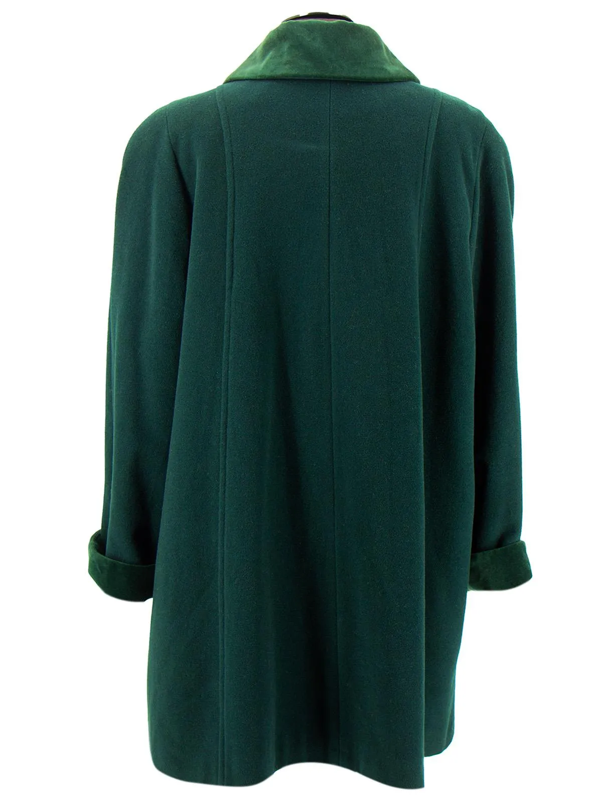 Vintage Bottle Green Wool & Cashmere Blend Swing Coat