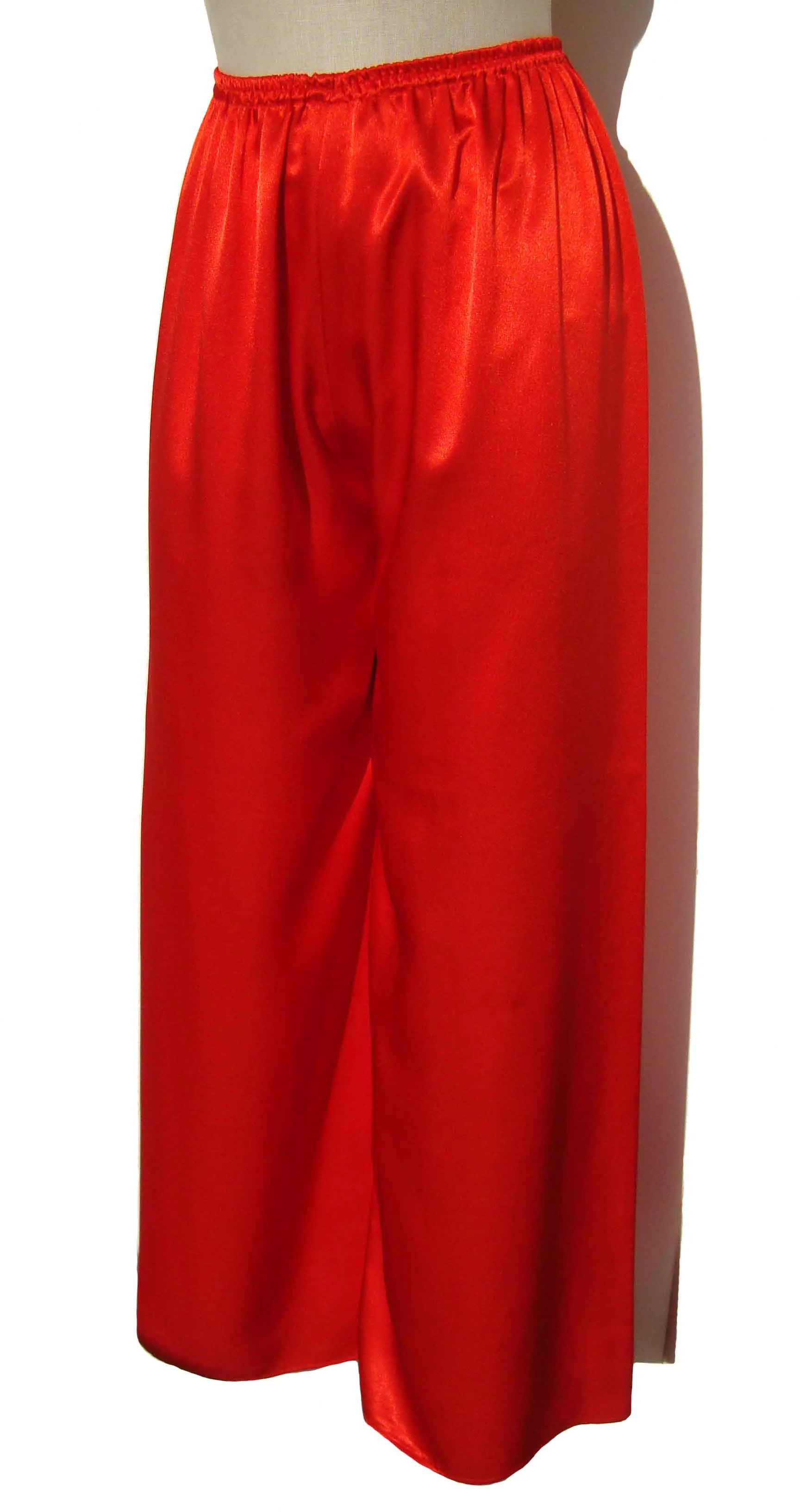 Vintage Red Silk Ao Dai Vietnamese Dress & Trousers Set S XS