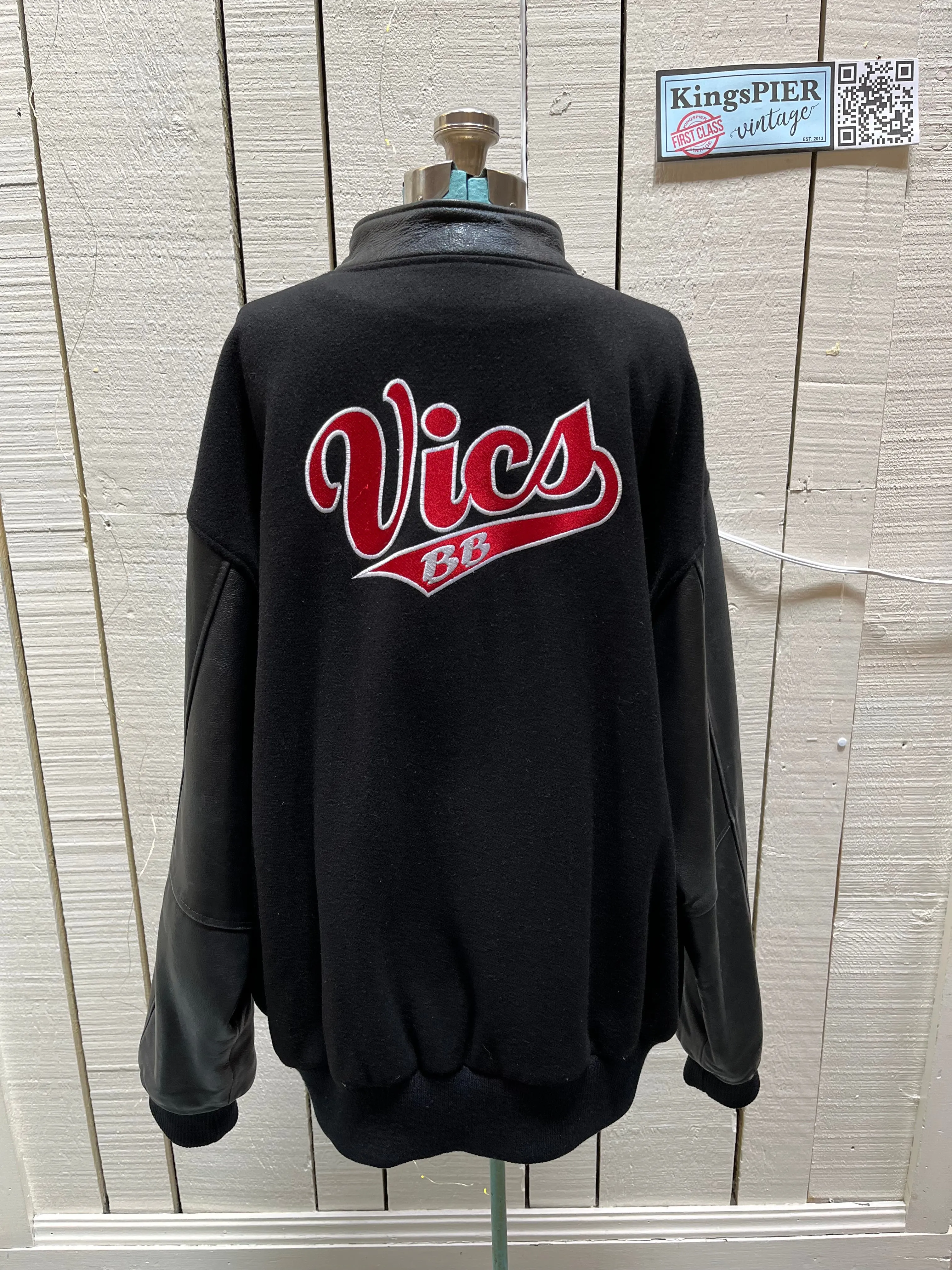 Vintage Vics Granby Hockey Varsity Jacket, Made in India, Size 2XL