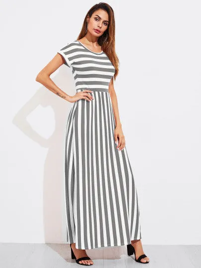 Women Stripe long maxi dress