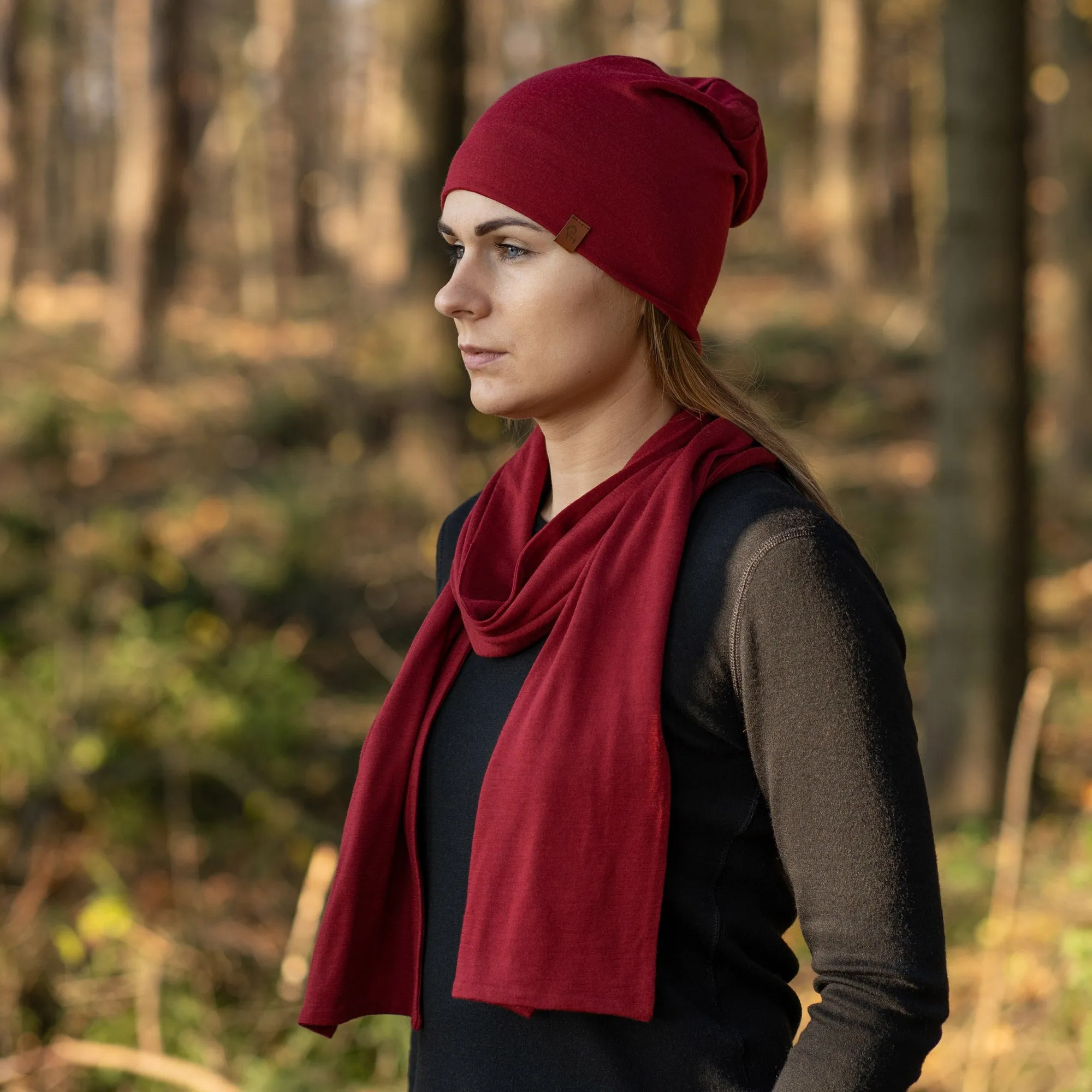 Women's Merino Scarf Royal Cherry