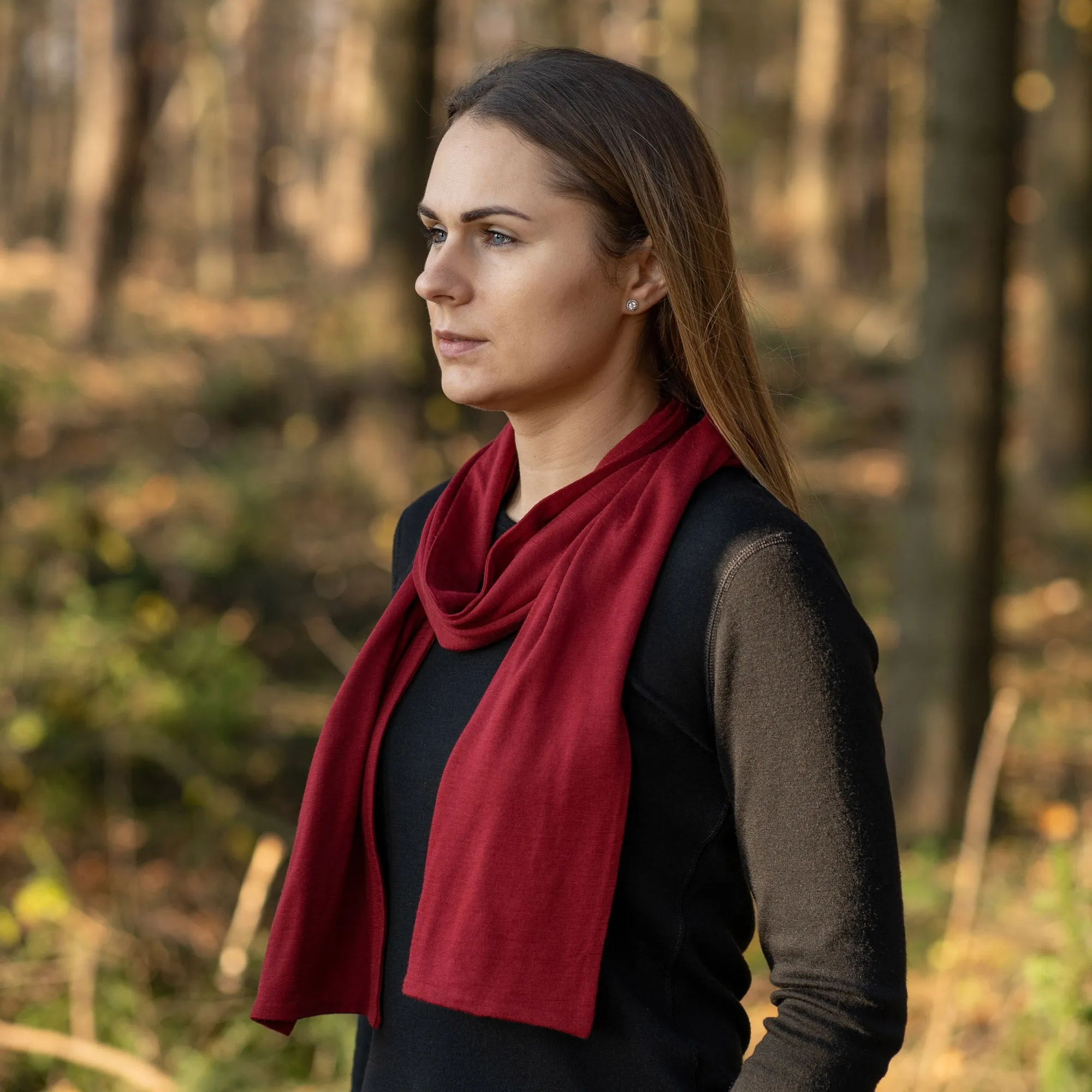 Women's Merino Scarf Royal Cherry