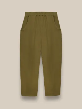 Women's Olive Muslin Pants