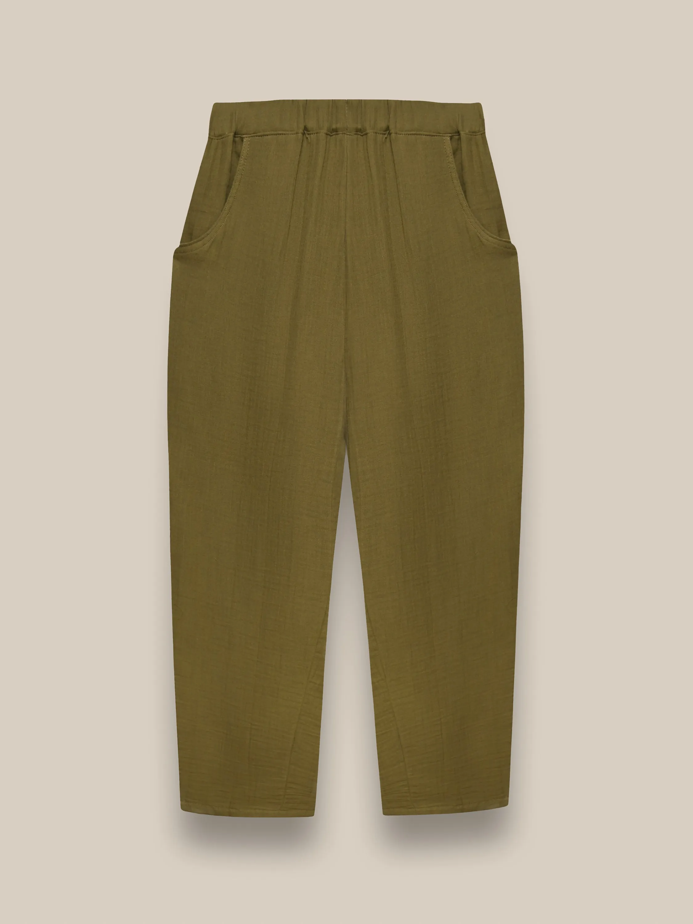 Women's Olive Muslin Pants