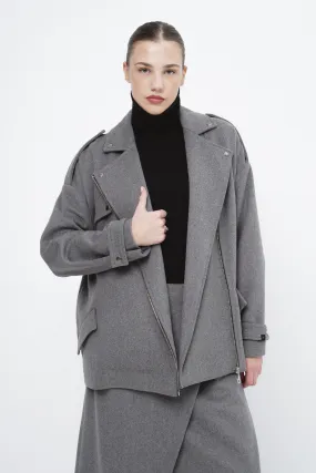 Wool biker style coat CAVALLO