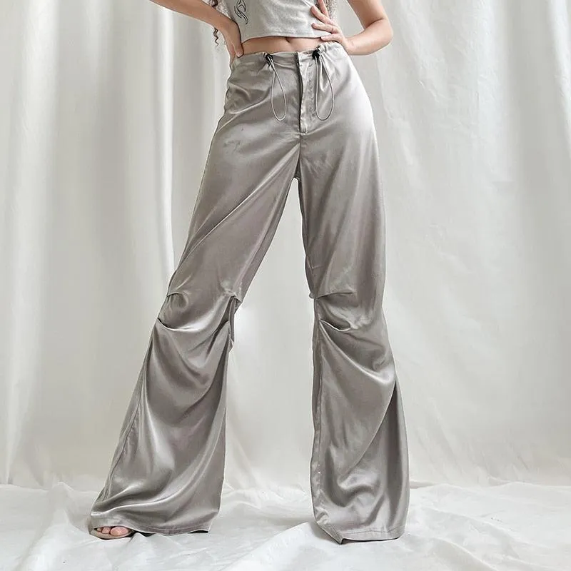 Y2K Satin Wide Leg Pants