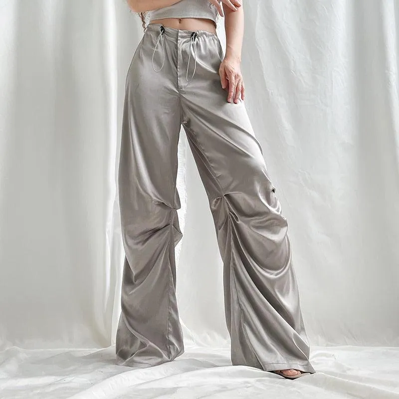 Y2K Satin Wide Leg Pants