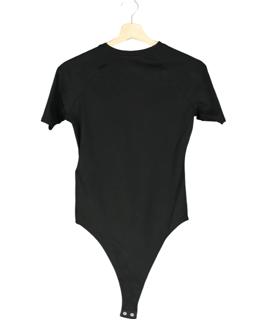 ZARA Black Soft Interlock Short Sleeve Bodysuit UK S