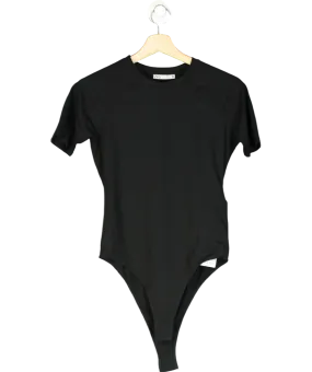 ZARA Black Soft Interlock Short Sleeve Bodysuit UK S